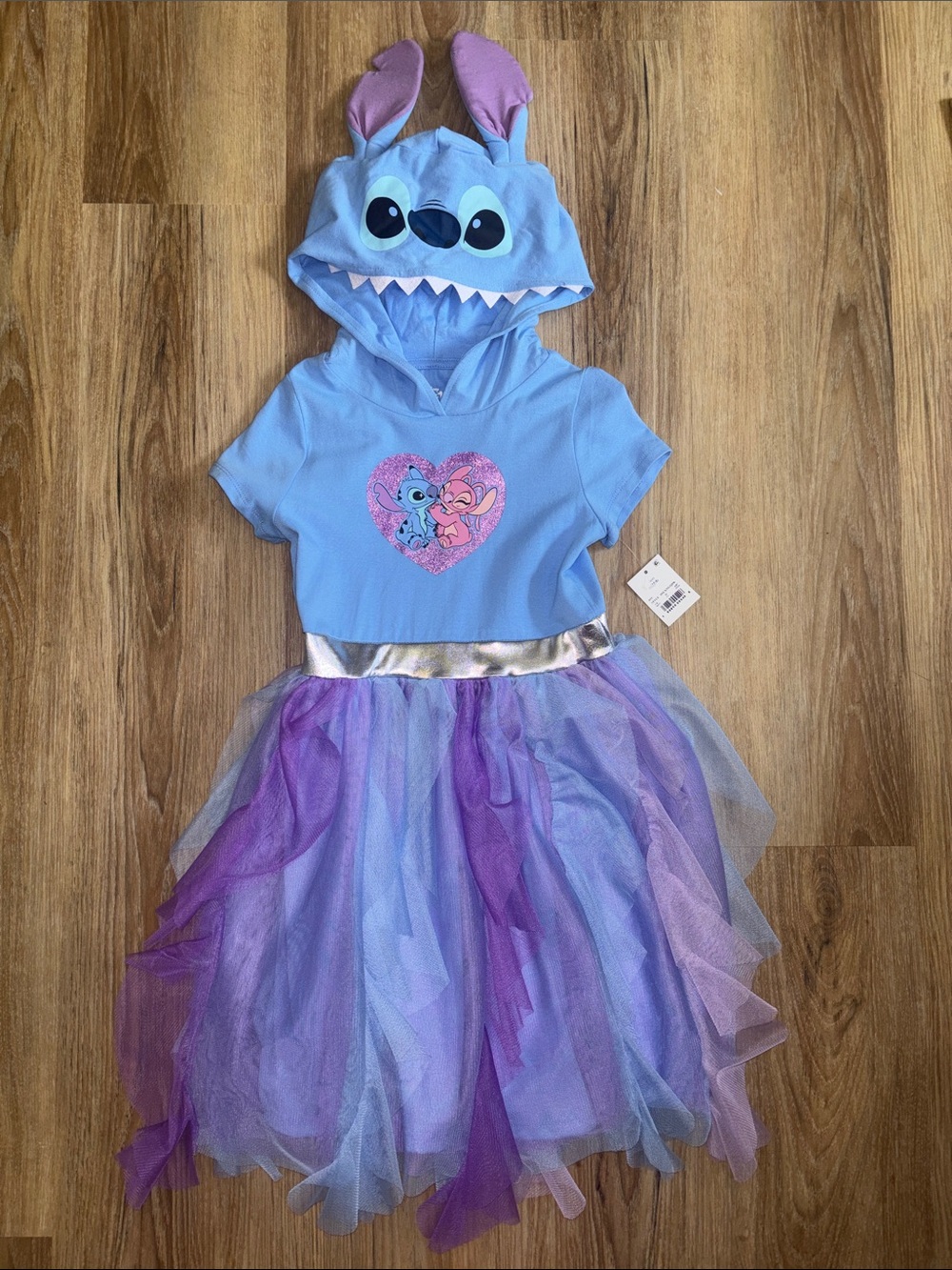 Disney Light Blue and Purple Stitch Hooded Tutu Costume Dress